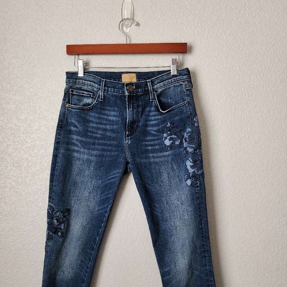 DRIFTWOOD x ANTHROPOLOGIE Janice Skinny‎ jeans floral embroidery Festival 27 - Picture 8 of 9